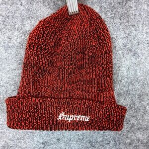 Supreme Loose Gauge Beanie Cap Unisex One Size Red Black Acrylic Tight Knit